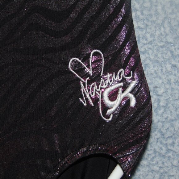 GK Natsia Black Silver Zebra Leotard CL - Picture 3 of 6